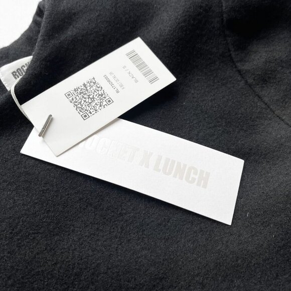 NWT ROCKET X LUNCH BLACK WOOL FELT BELTED BLOUSON DRESS - S - Picture 11 of 16